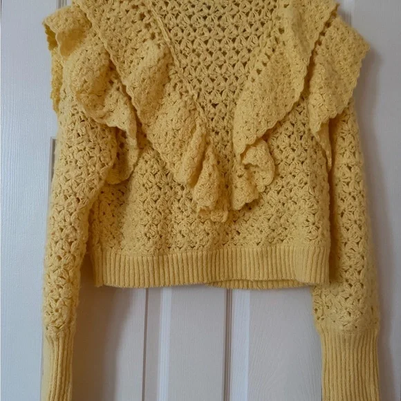 Farm Rio Yellow Ruffle Front Cardigan - Picture 3 of 3